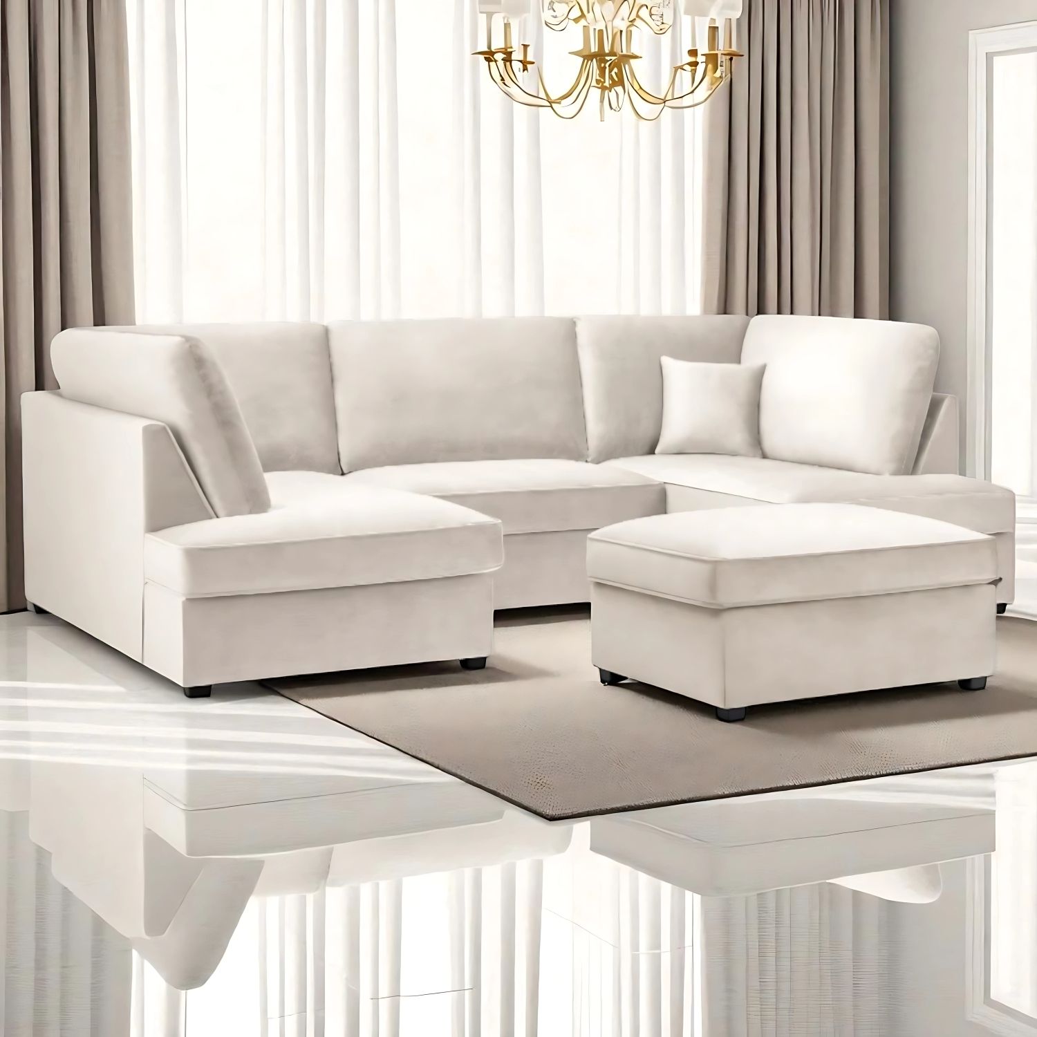 carnaby plush fabric sofa