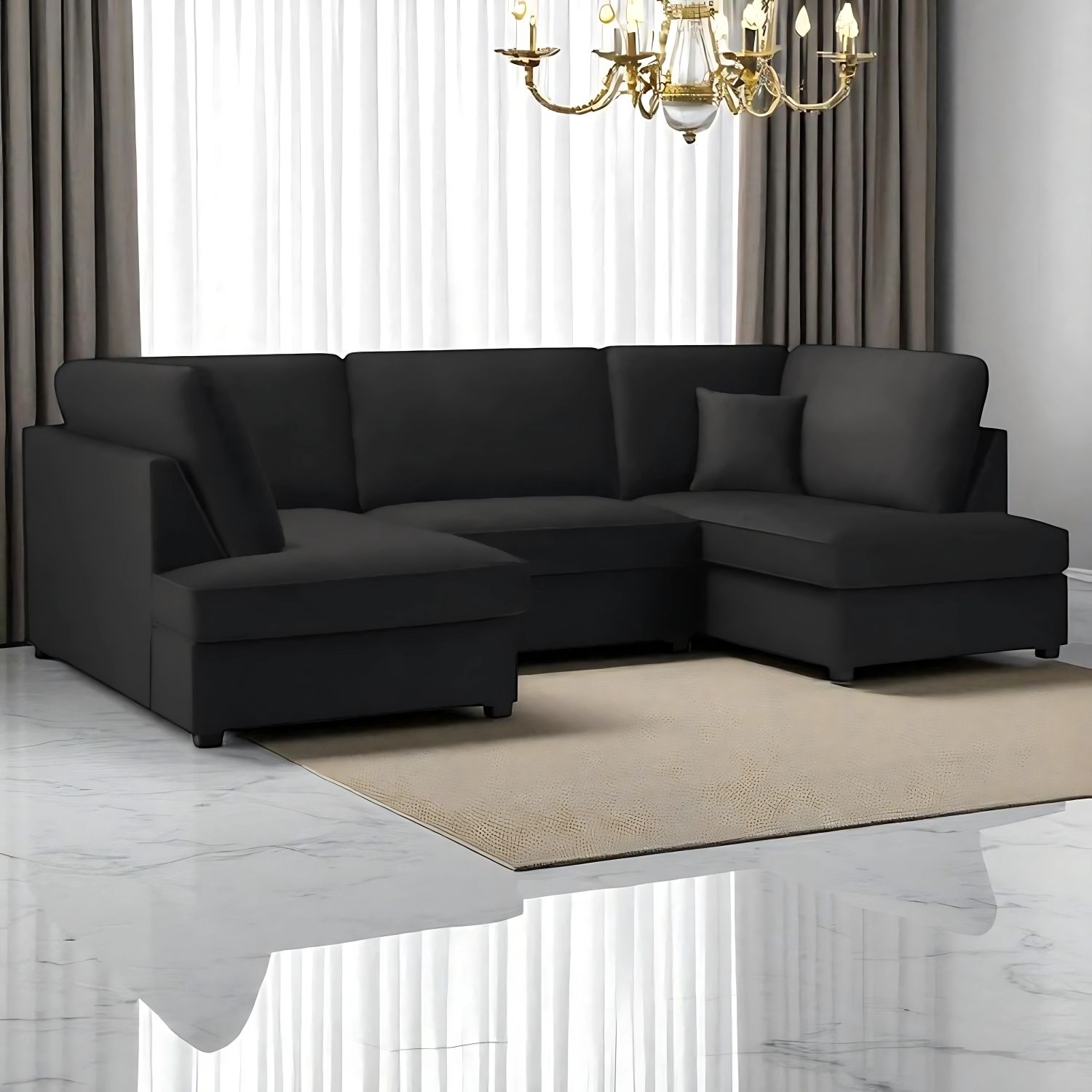 carnaby plush fabric sofa