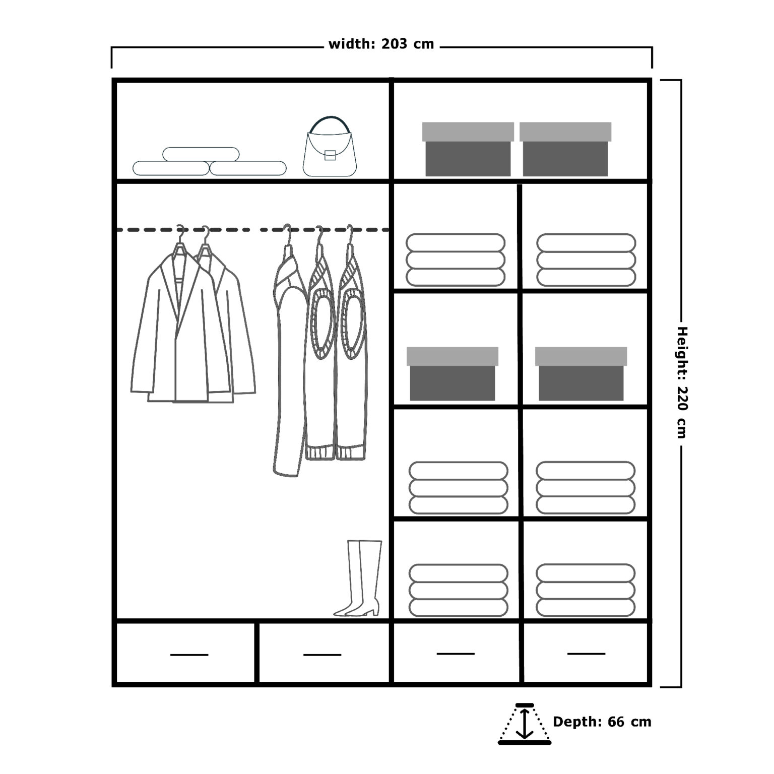 sydney high gloss wardrobe
