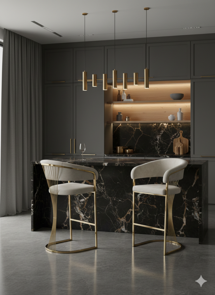 porado bar stools black