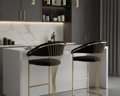 porado bar stools black