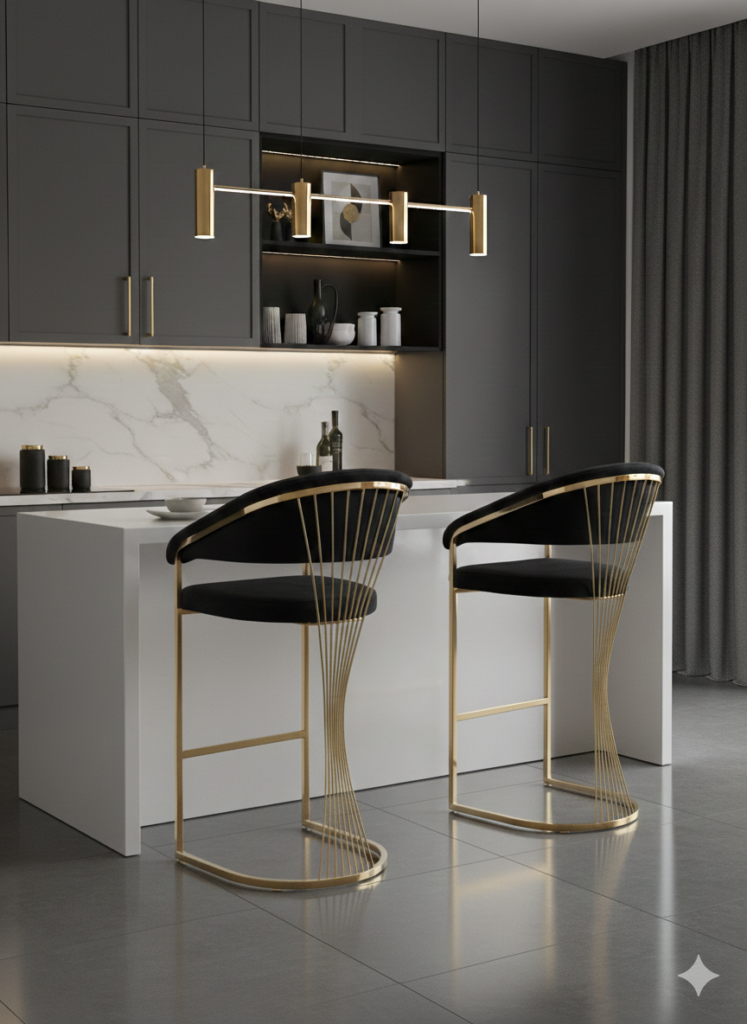 porado bar stools black