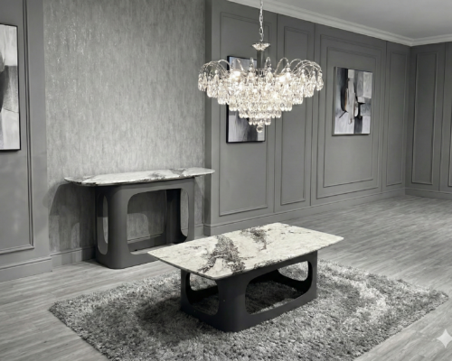 lina marble dining table grey metal base