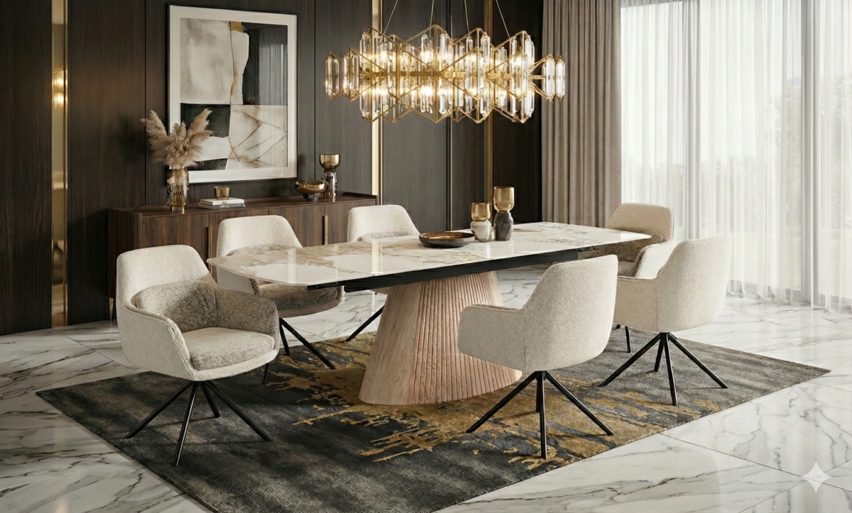 monaco beige dining table
