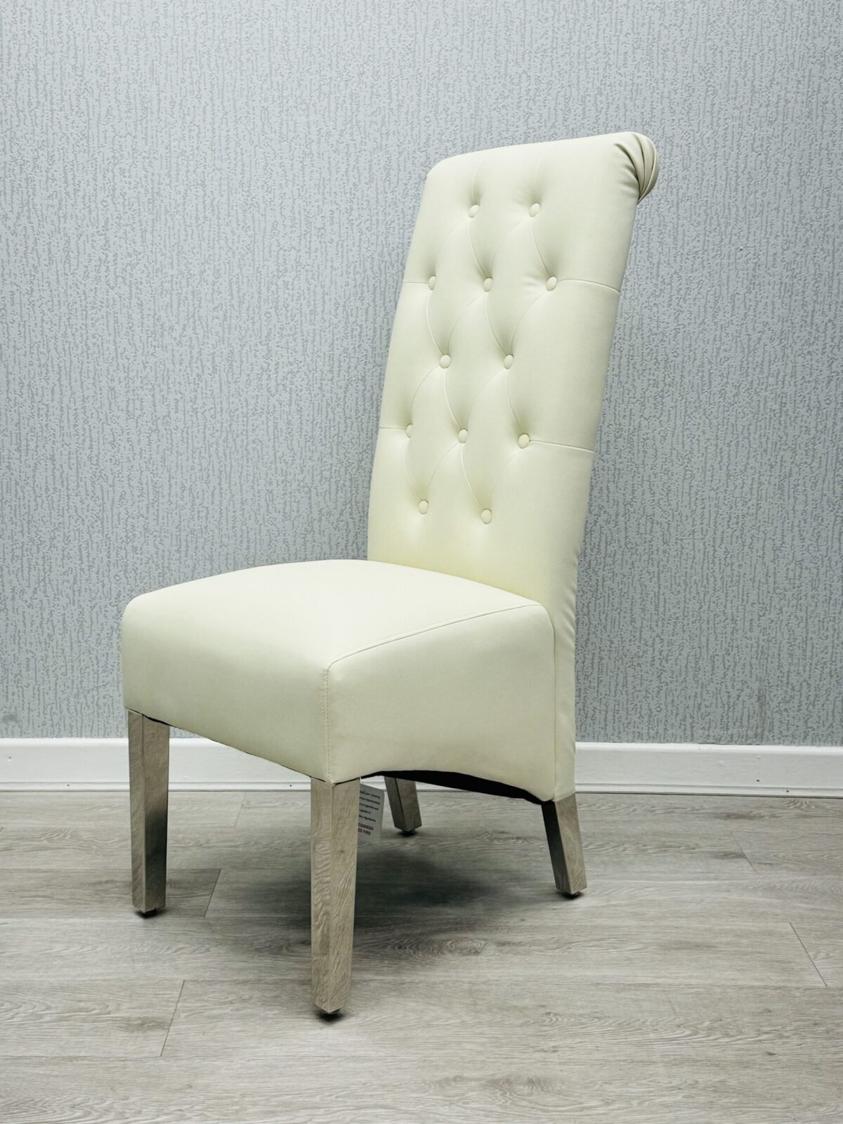valentino chair pu leather grey