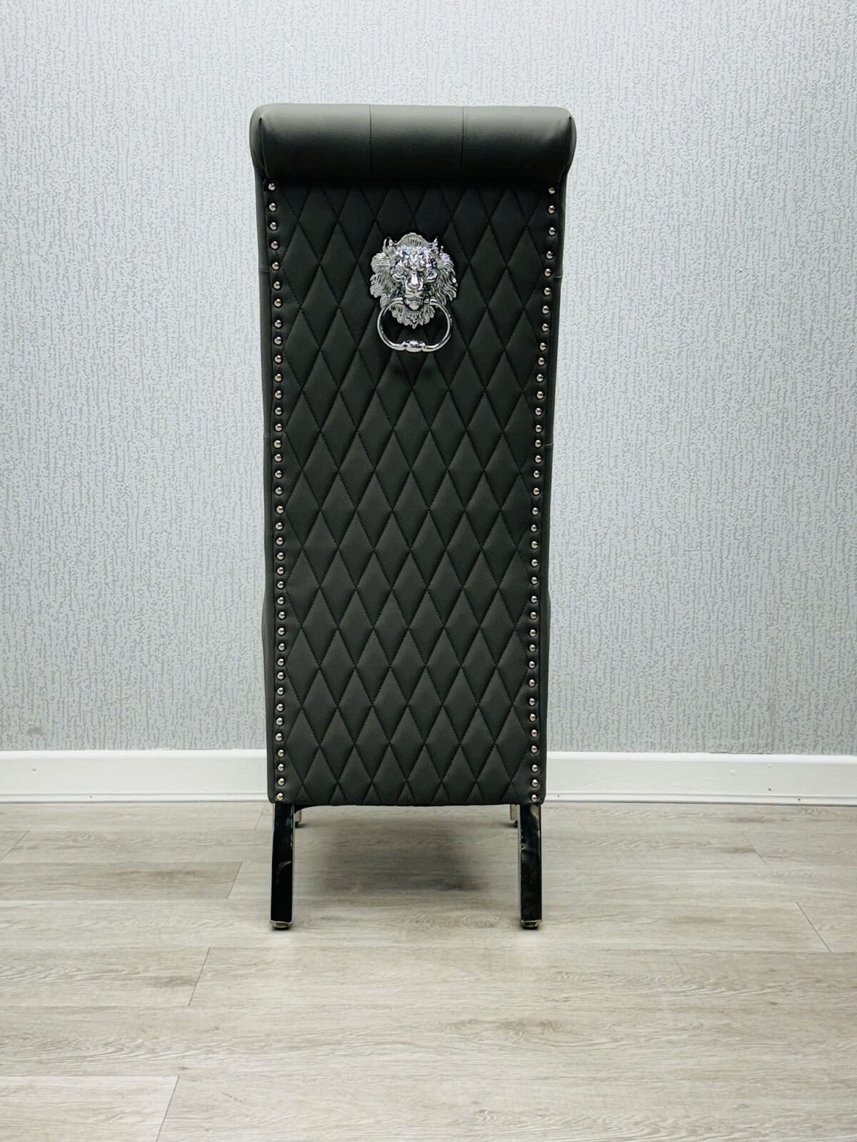 valentino chair pu leather grey