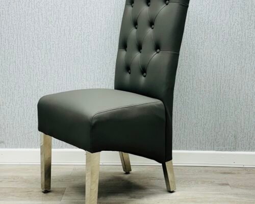 valentino chair pu leather grey