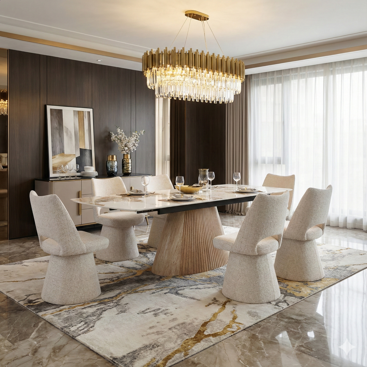 monaco beige dining table