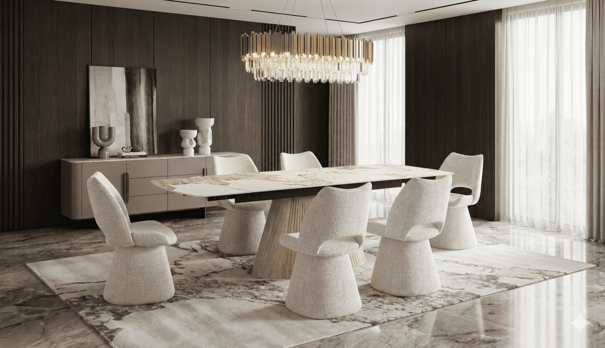 monaco beige dining table