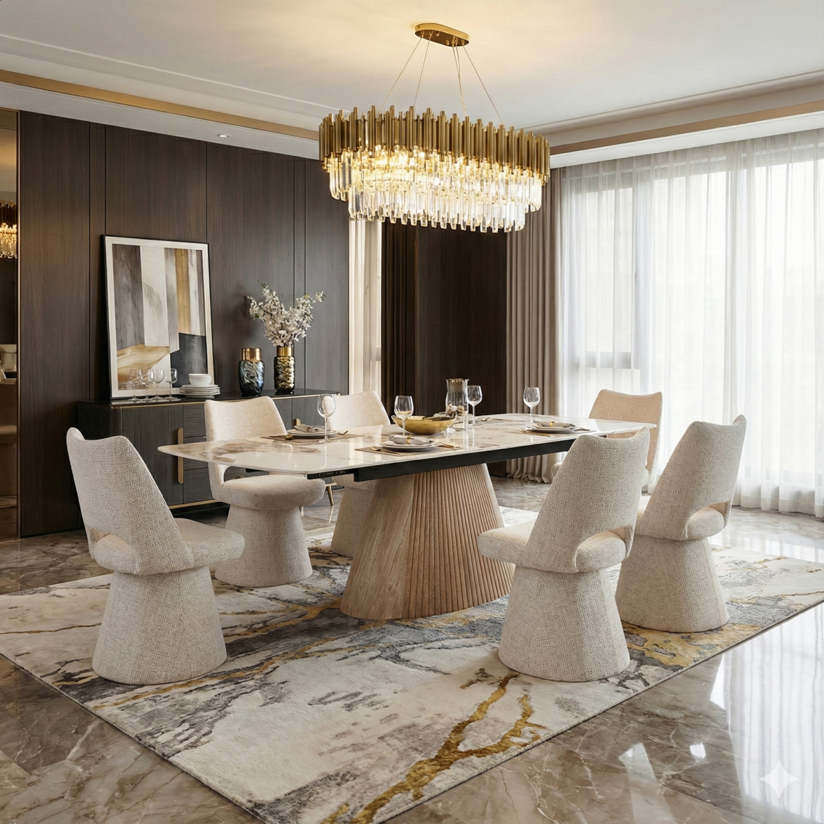 monaco beige dining table