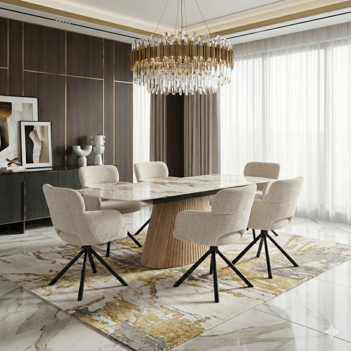 monaco beige dining table