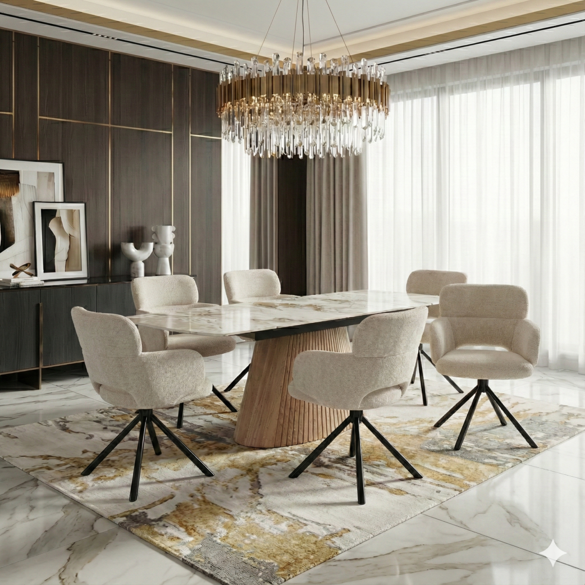 monaco beige dining table