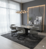 lina marble dining table grey metal base