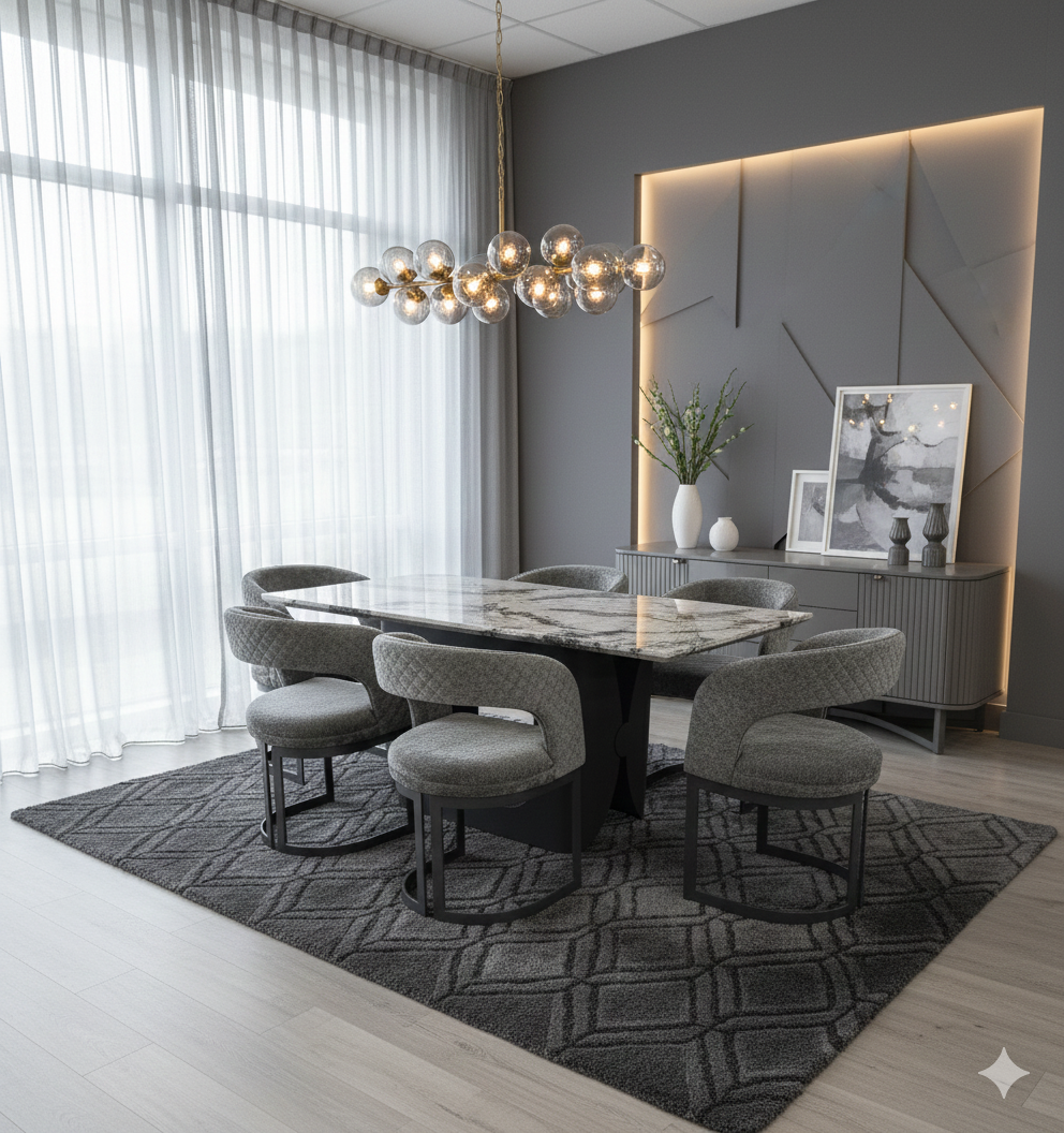 lina marble dining table grey metal base