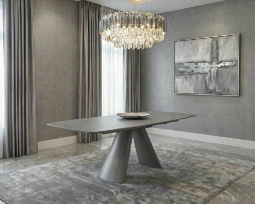 gstaad extendable sintered stone table grey