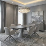 gstaad extendable sintered stone table grey