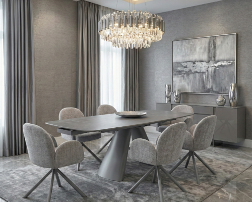 gstaad extendable sintered stone table grey