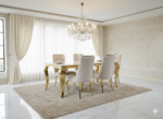roxby dining chair grey & chrome