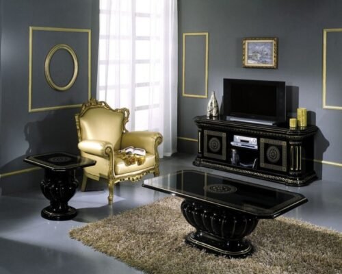 aurora black gold coffee table