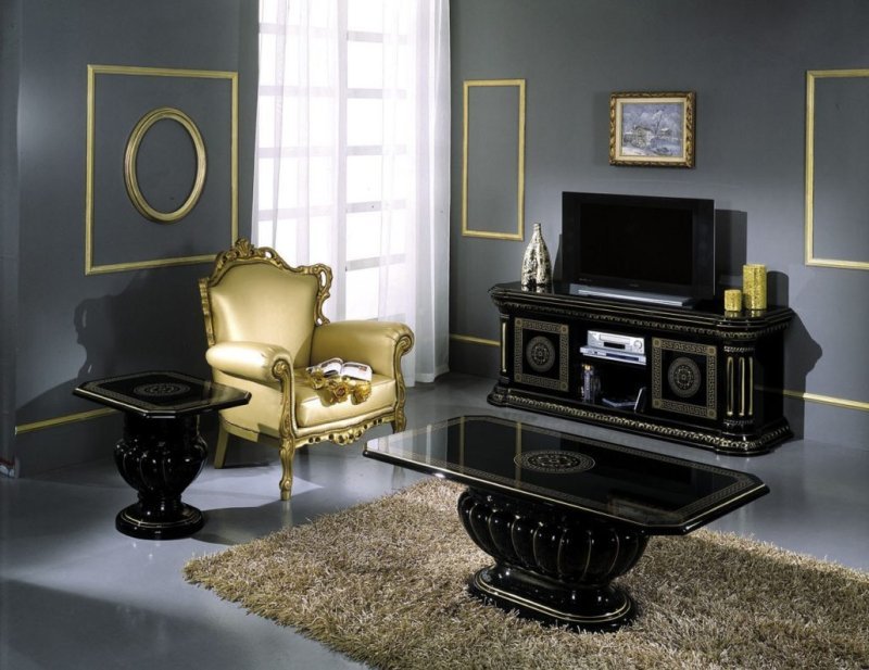 aurora black gold coffee table