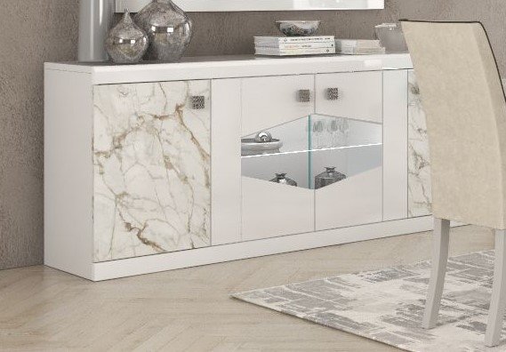 galaxy 4 door sideboard with led lights