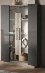 york glass display 2 door cabinet