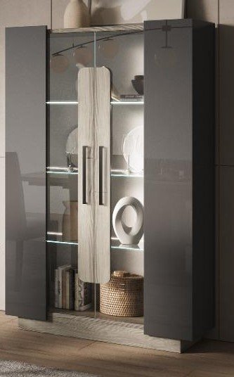 york glass display 2 door cabinet
