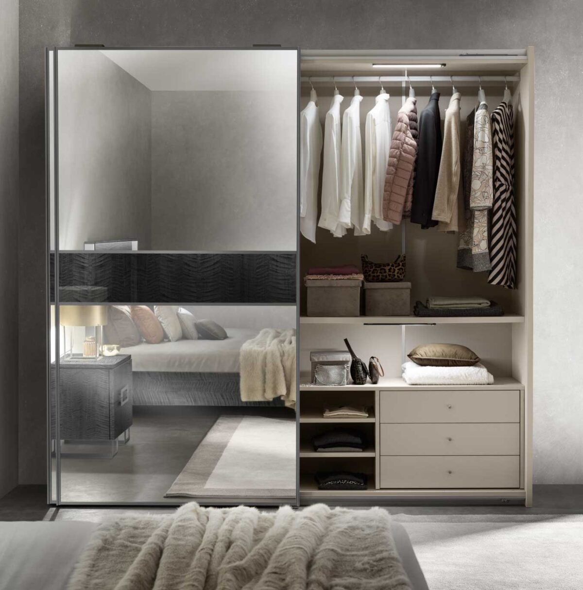 moderna 2 sliding mirror doors wardrobe