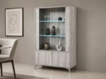alexa light grey glossy 2 door vitrine