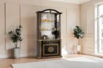 aurora black gold 2 door cabinet