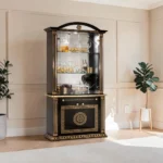 aurora black gold 2 door cabinet