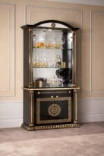 aurora black gold 2 door cabinet