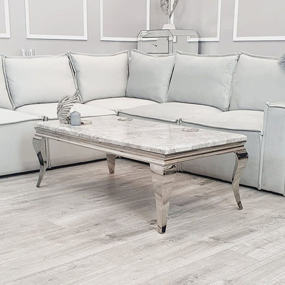 louis chrome coffee table