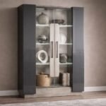 york glass display 2 door cabinet