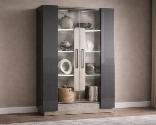 york glass display 2 door cabinet