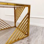 azure gold lamp table with polar white sintered top
