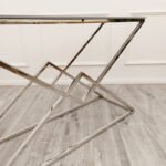 vesta chrome console table with stomach ash sintered stone top