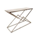 vesta chrome console table with stomach ash sintered stone top