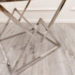 vesta chrome lamp table with stomach ash sintered stone top