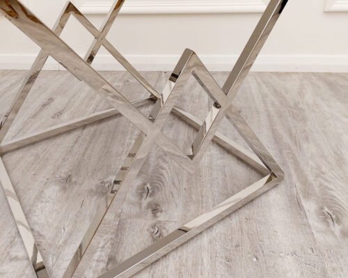 vesta chrome lamp table with stomach ash sintered stone top