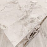 vesta chrome lamp table with stomach ash sintered stone top