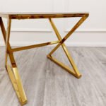 zion gold lamp table with polar white sintered top