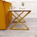 zion gold lamp table with polar white sintered top