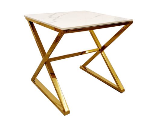 zion gold lamp table with polar white sintered top